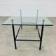 Coffee table 50s glass metal brass sofa tip