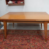Extending table with vintage compass legs 50s