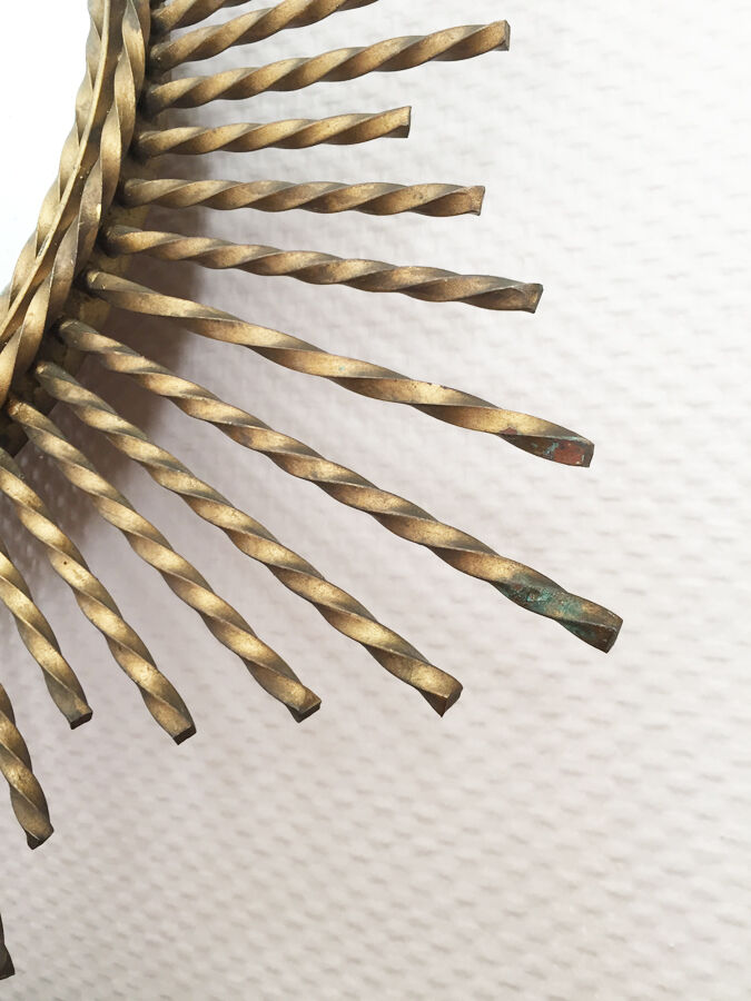 Mirror sun brass twisted, 1960 - 55x55cm