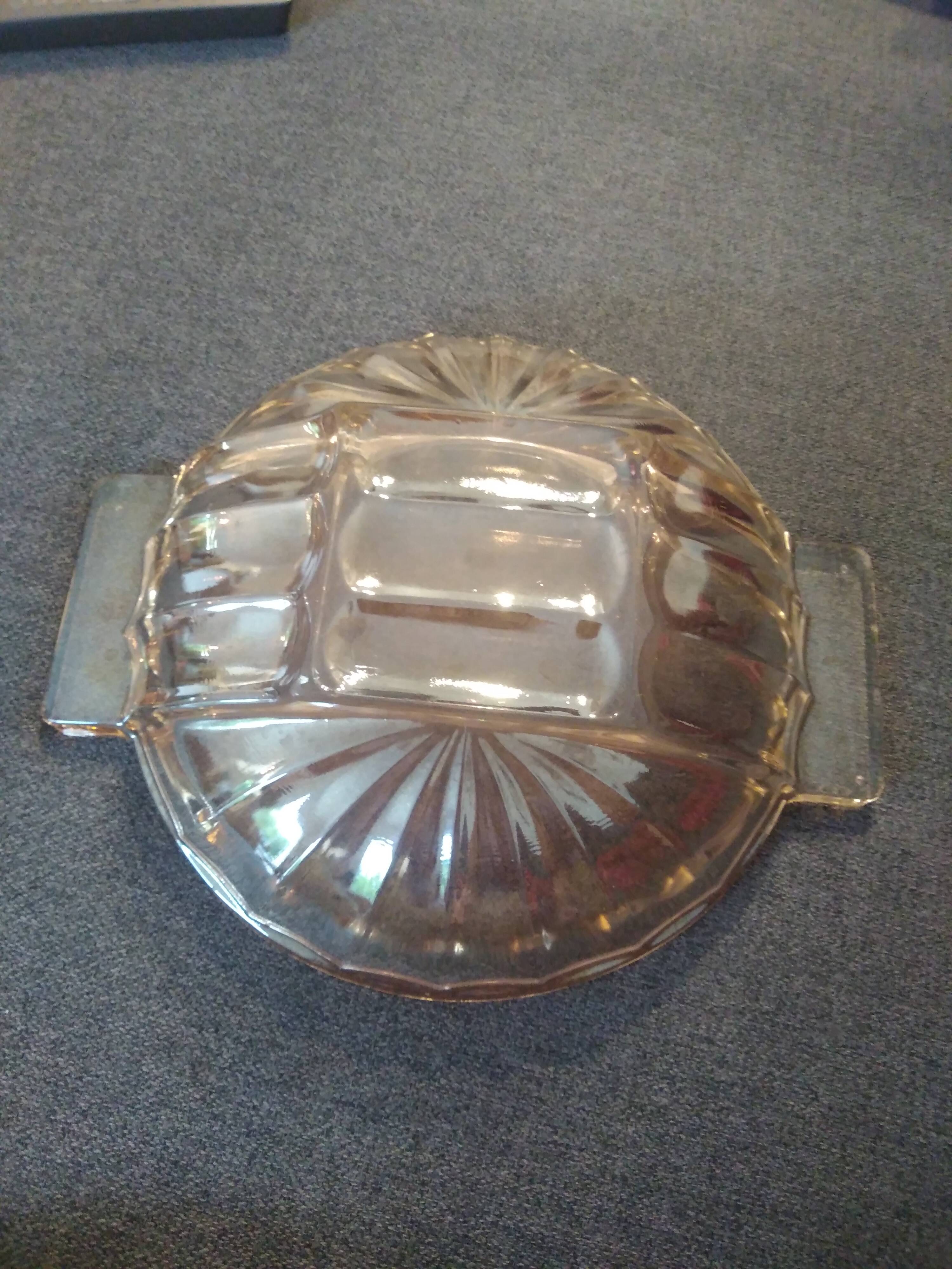 Salad bowl, orange glass, vintage