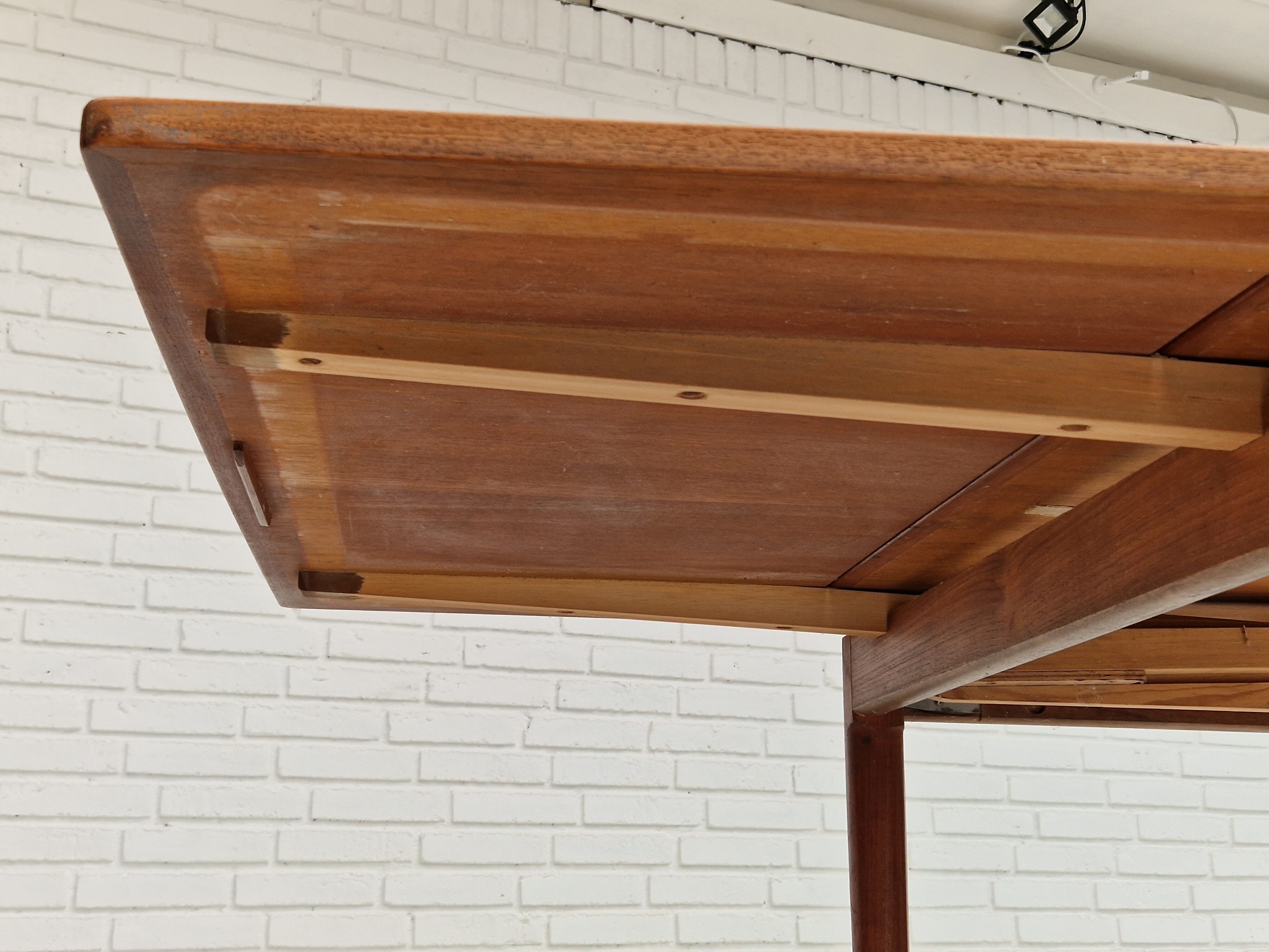 1960, Danish design, unfolded dining table, teak wood.