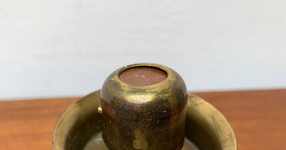 Brass and glass candle holder by Harald Buchrucker, mid-century, 1960s.