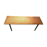 Bench / coffee table with slats structure wrought iron 1960s