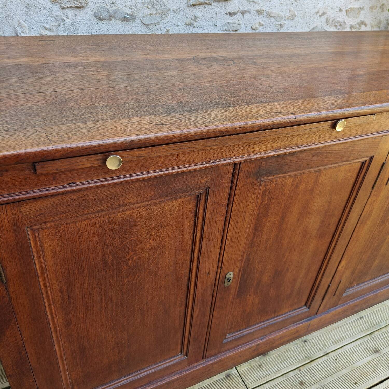 Large oak trading counter