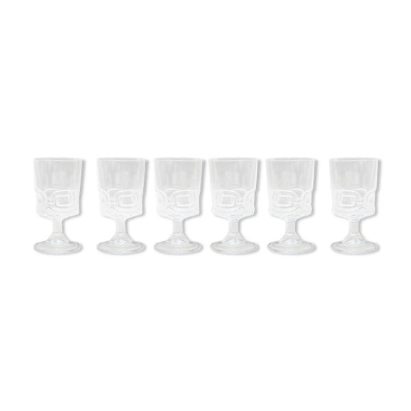 Série de 6 verres à pied vintage