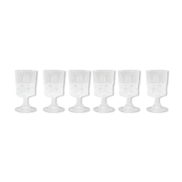 Série de 6 verres à pied vintage