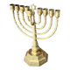 Vintage Candelabras 9 Branch Menorah Jewish Judaica Golden Candle Holders Brass