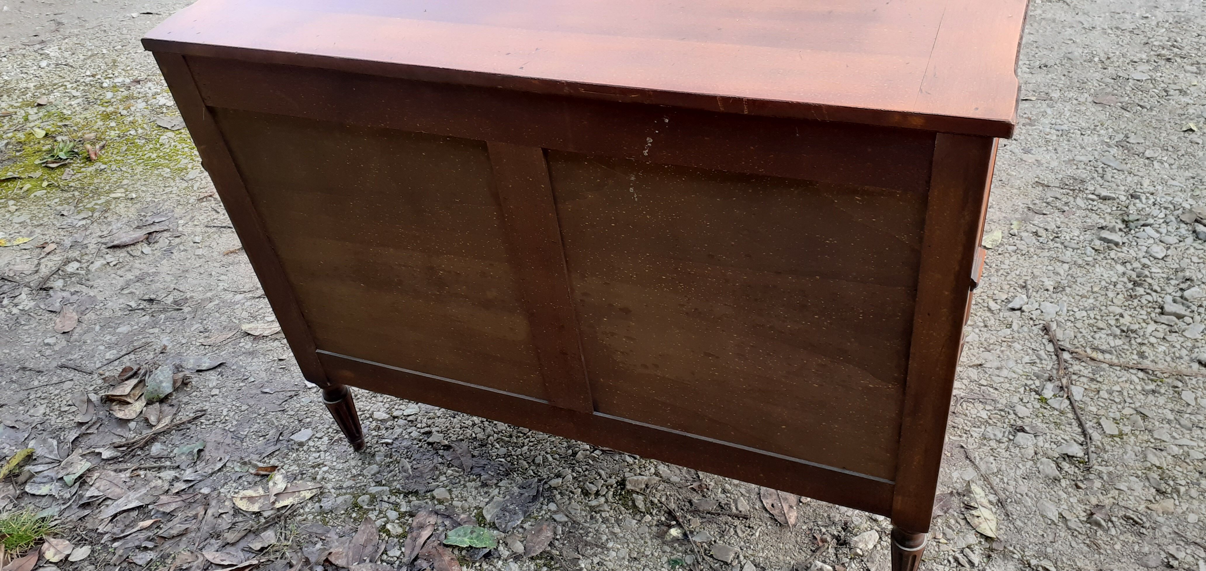 Chest of drawers 3 drawers louis XVl style wood and bronze