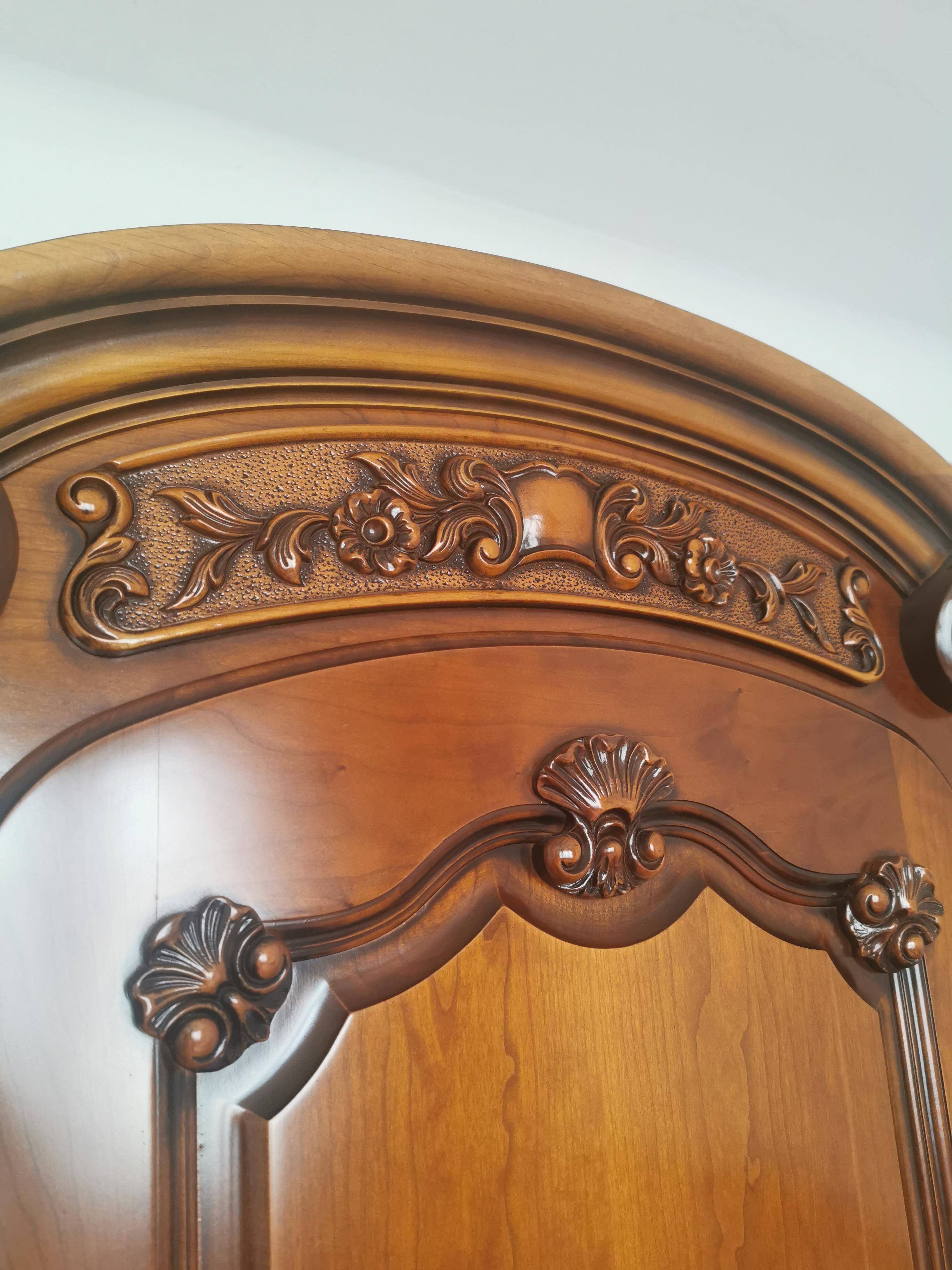 Carved solid cherry wood cabinet
