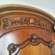 Carved solid cherry wood cabinet