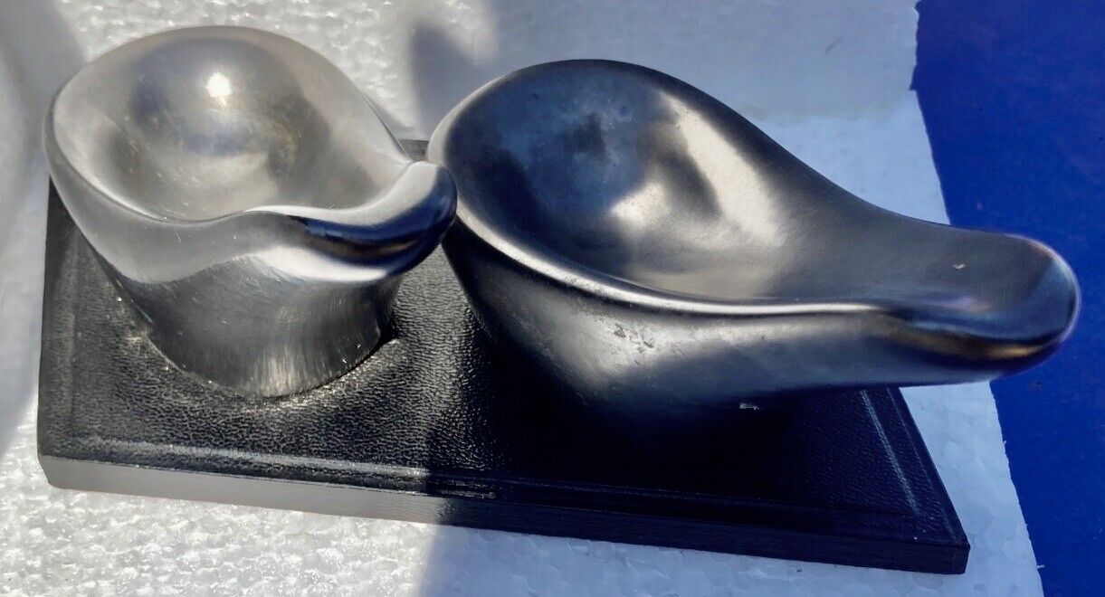 Pipe holder Ceramic Black Iridescent Free Form 50's