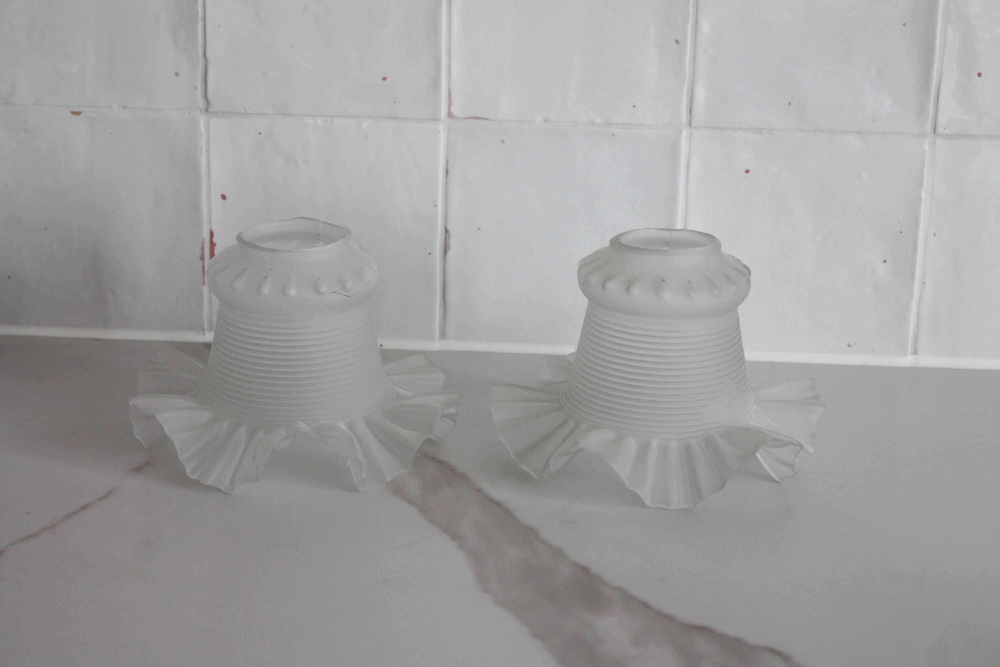 Glass lampshade, tulip; vintage light fixture