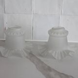 Glass lampshade, tulip; vintage light fixture