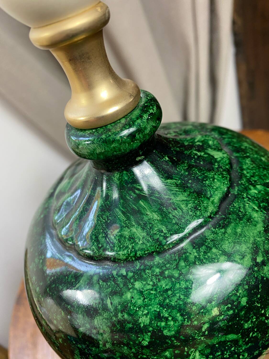 Ceramic and brass lamp Schuytener