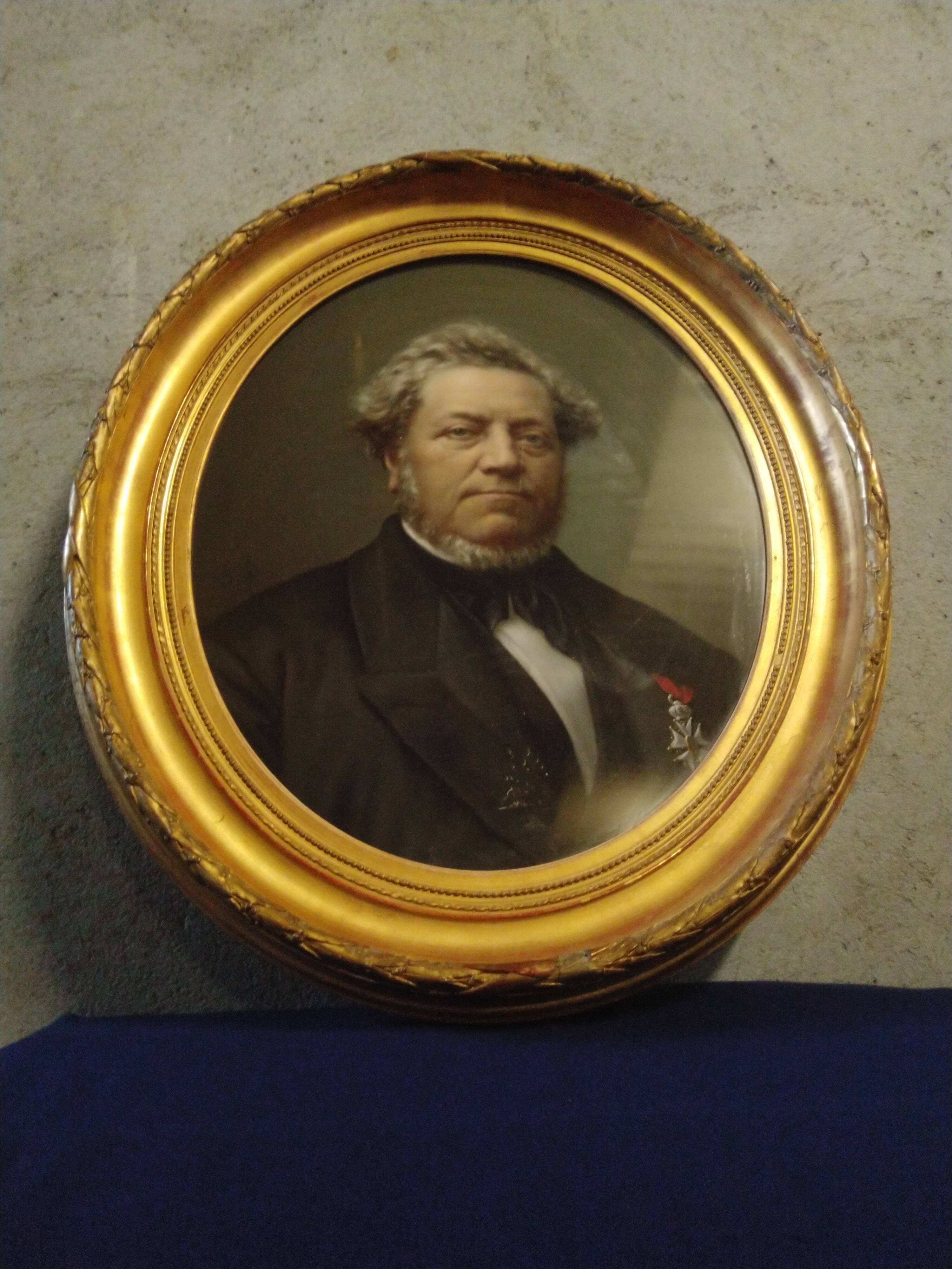 Jean-françois batut (1828–1907) oval pastel