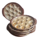 6 dishes/plates with snails, Gien factory