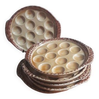 6 dishes/plates with snails, Gien factory