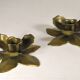 Two "flowers" candle holders in brass - 1970s