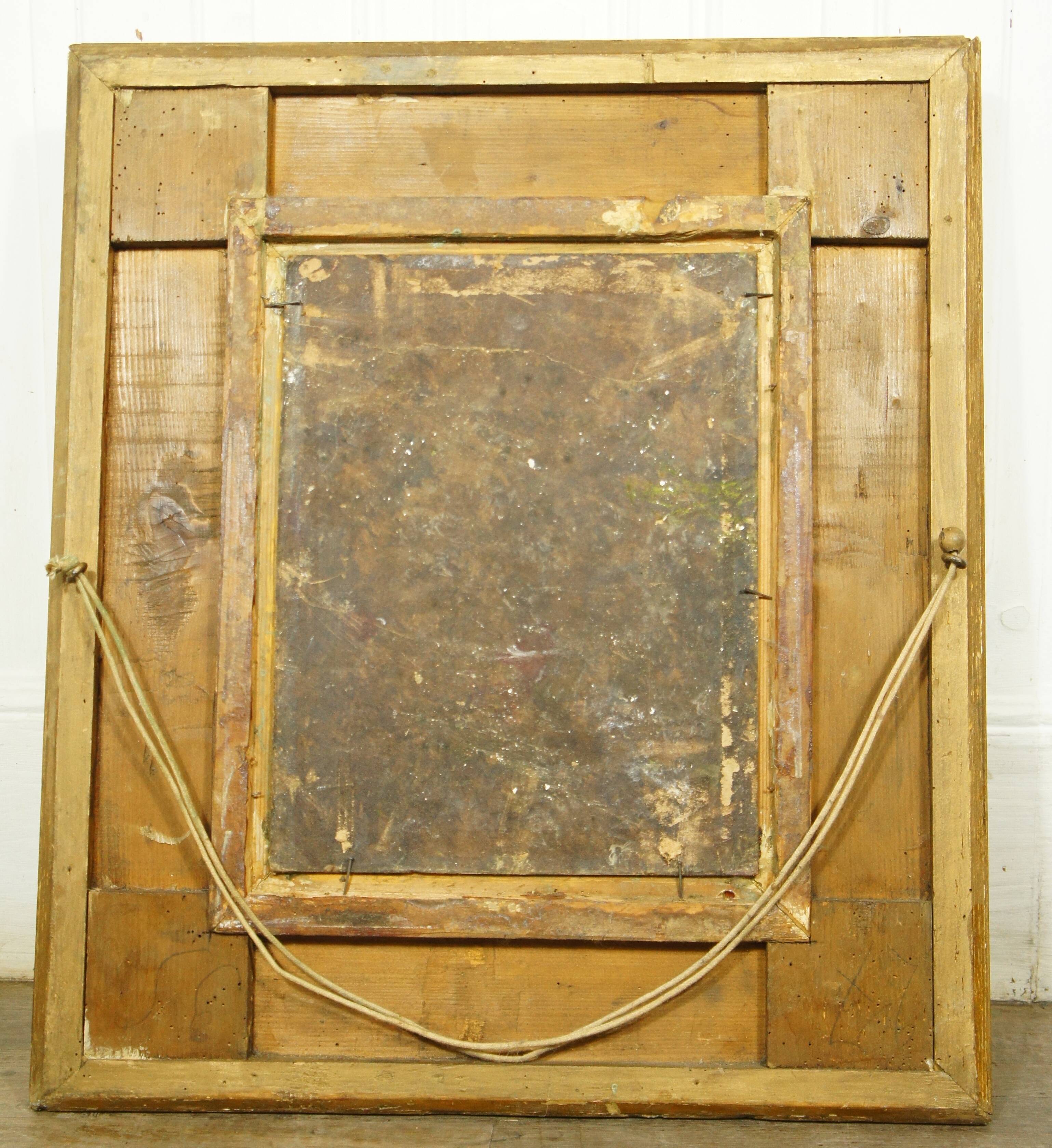 Huile sur bois Paul Féron, cadre à la feuille d'or