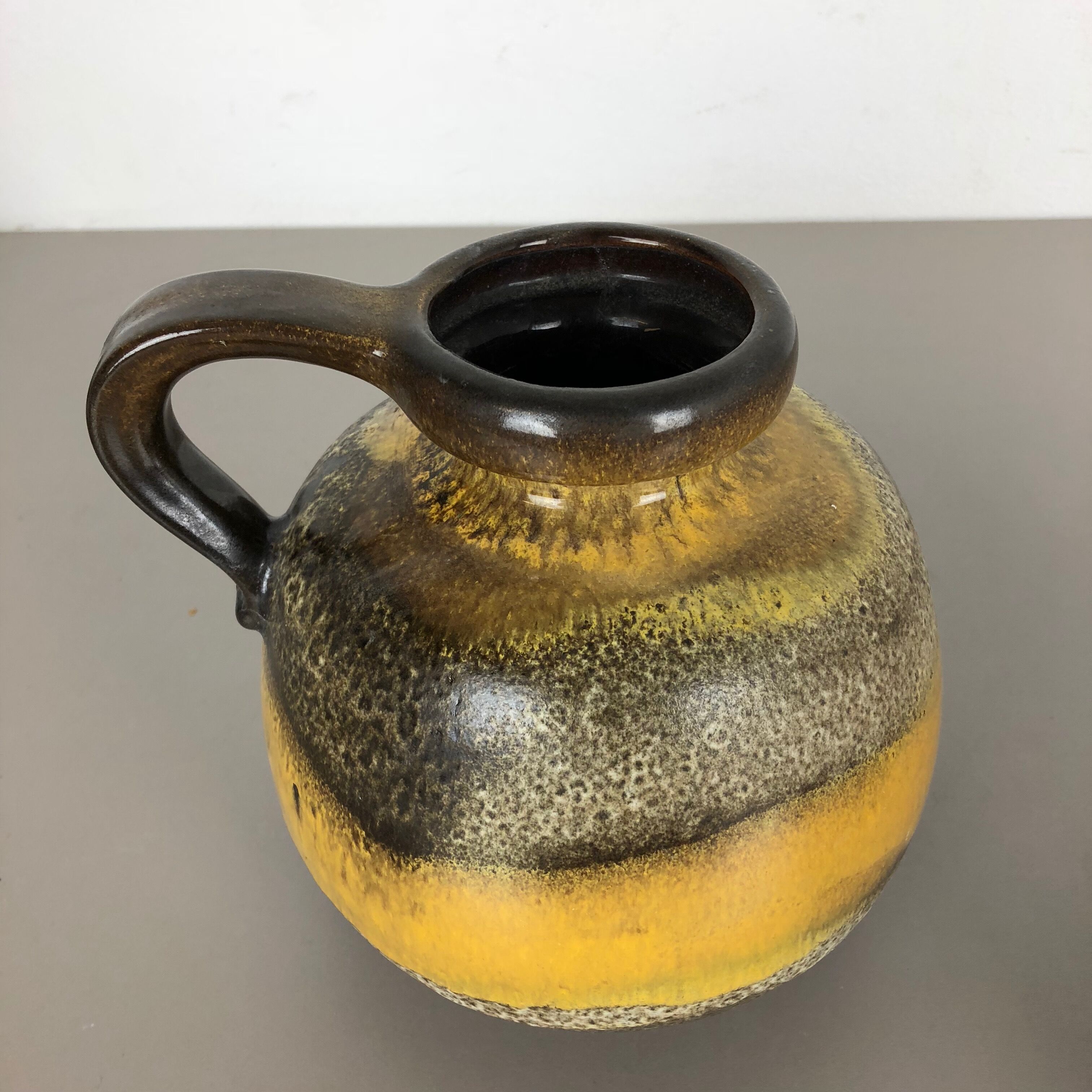 Set of two pottery fat lava vases model "484-21" made by Scheurich Germany 1970s