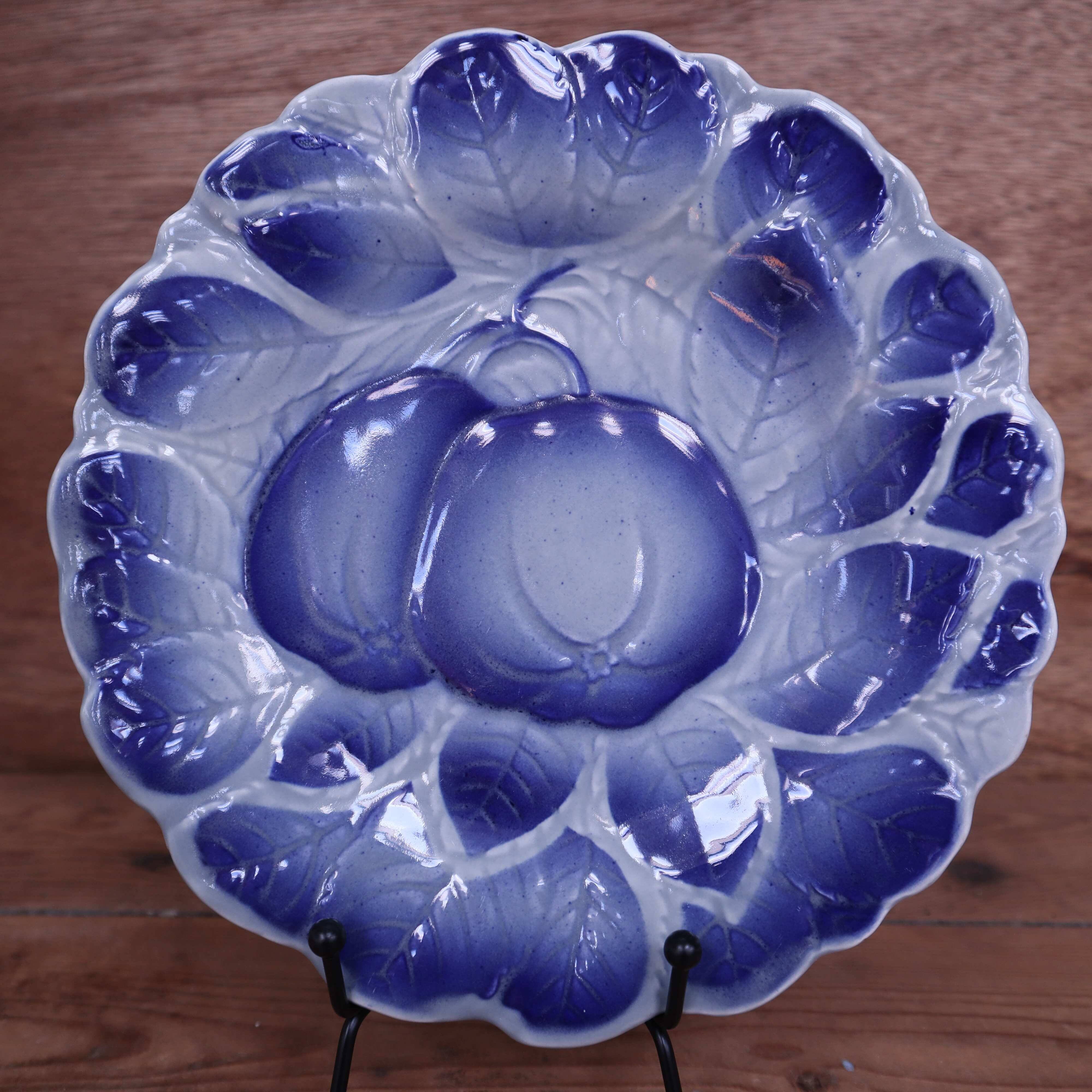 Sarreguemines blue slip plate