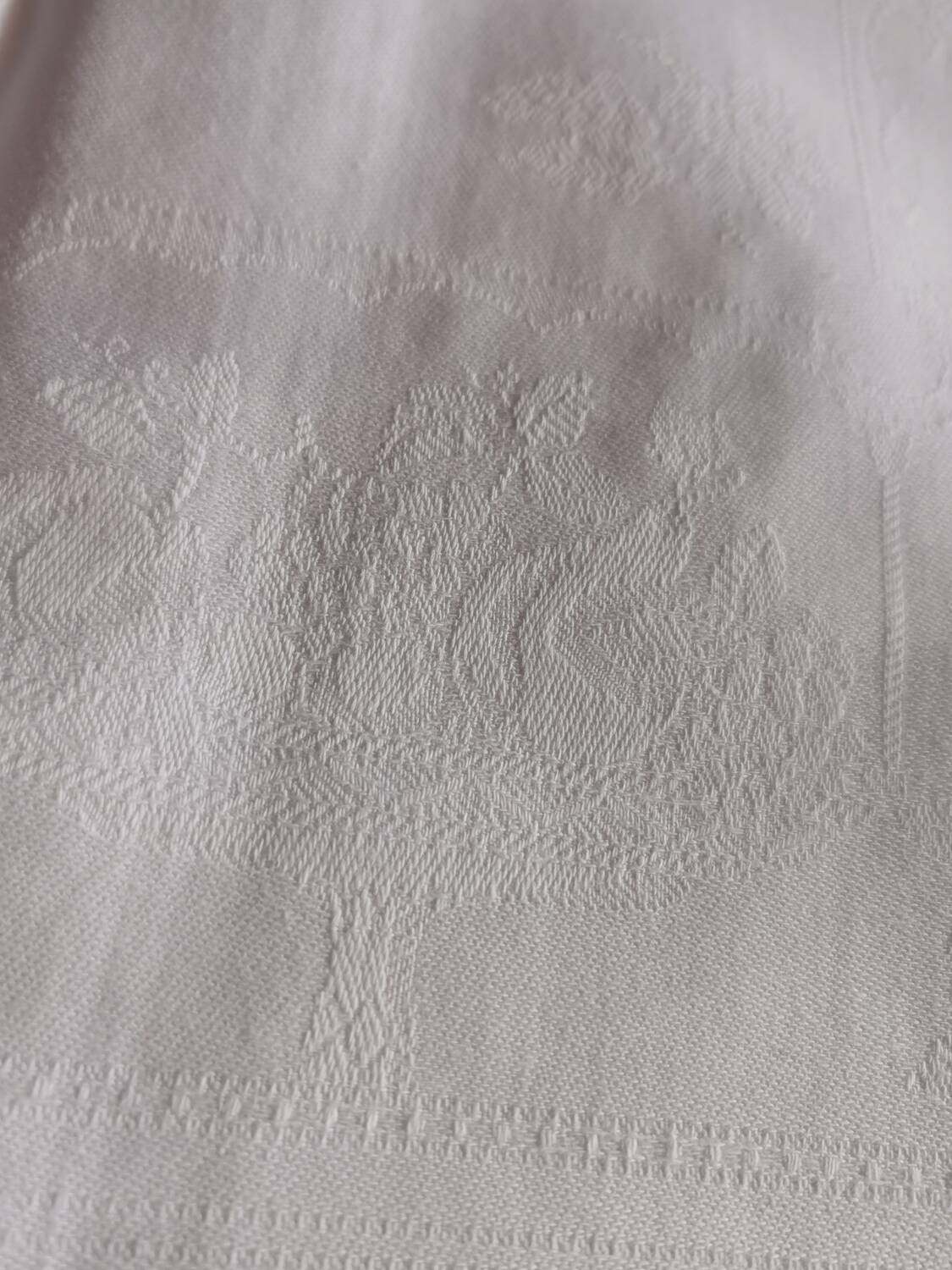 12 old damask linen towels monogrammed LD