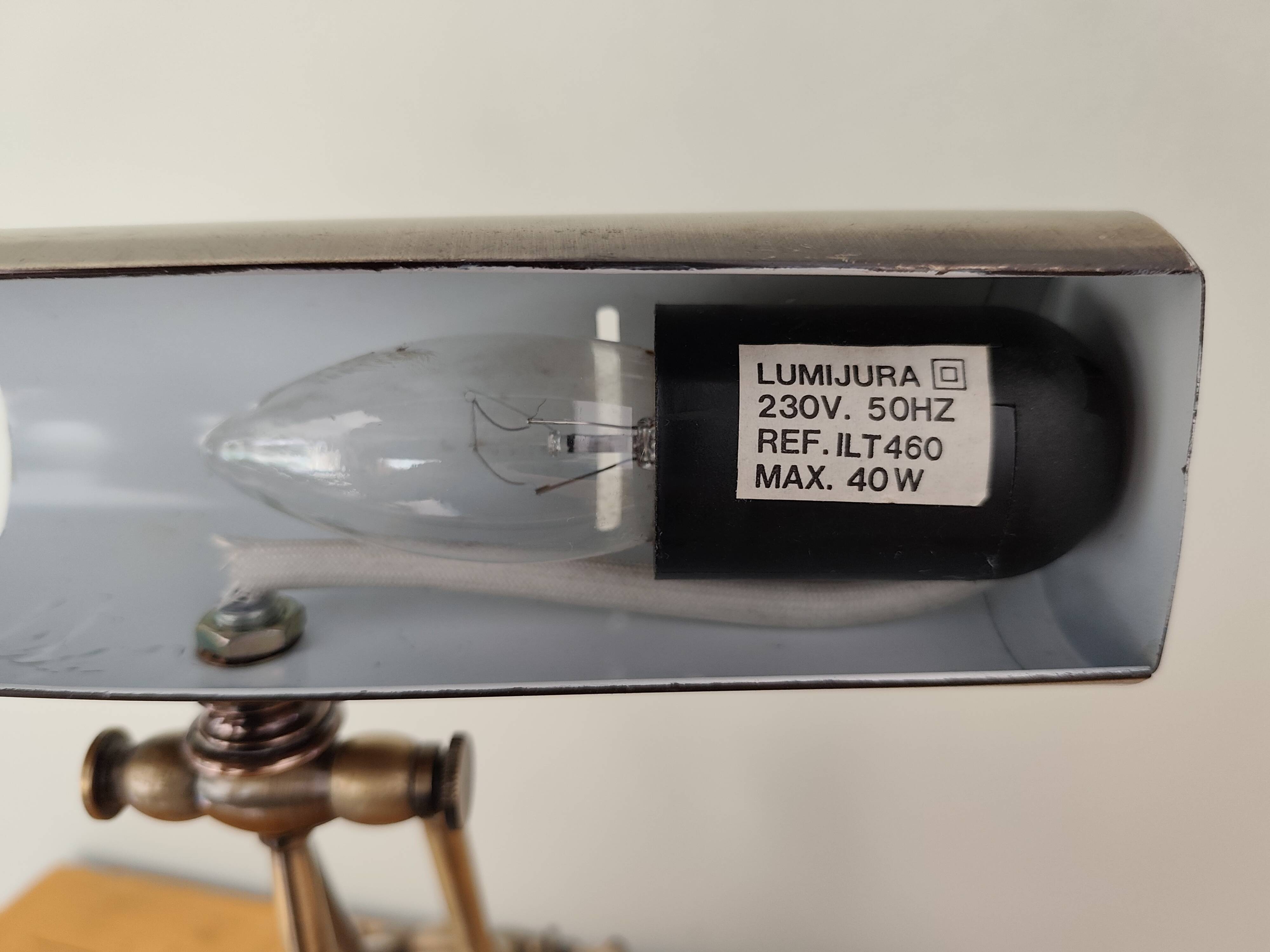 Lampe de bureau ancienne lumijura style banquier