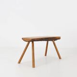 Brutalist tree trunk coffee table in solid oak, ca. 1950