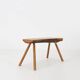 Table basse brutaliste en chêne massif, vers 1950