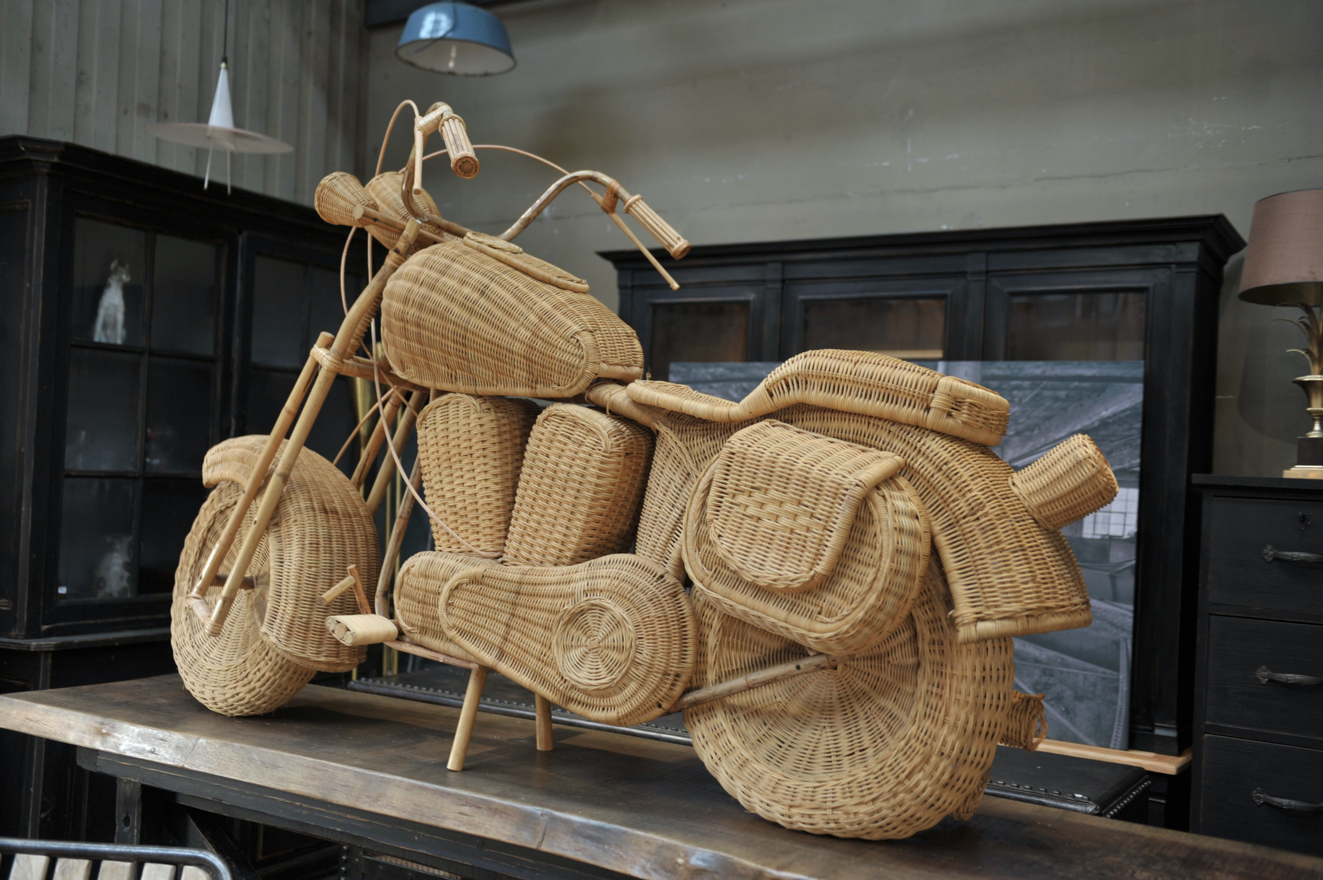 Motorcycle harley davidson rattan 1980