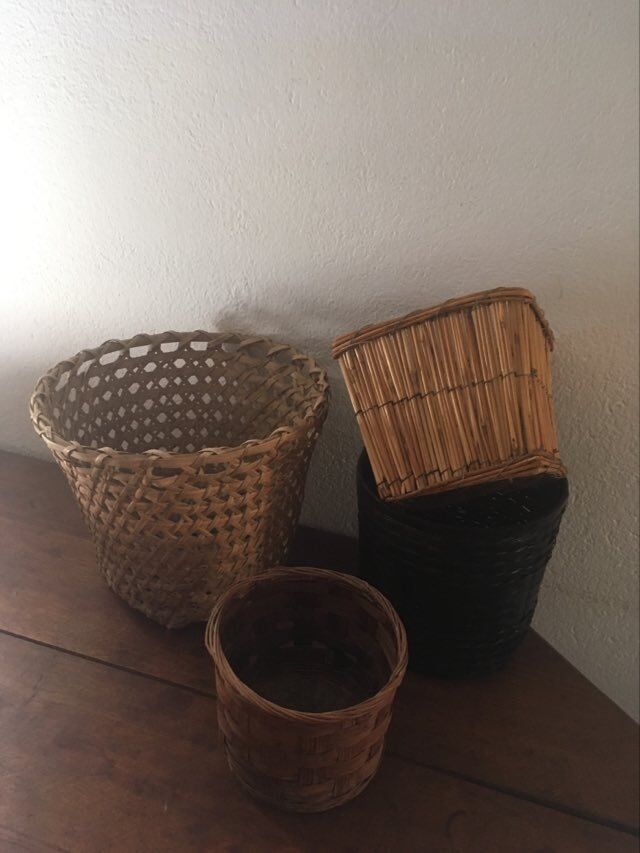 Matching wicker jars