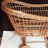 Vintage rattan cuffin on feet