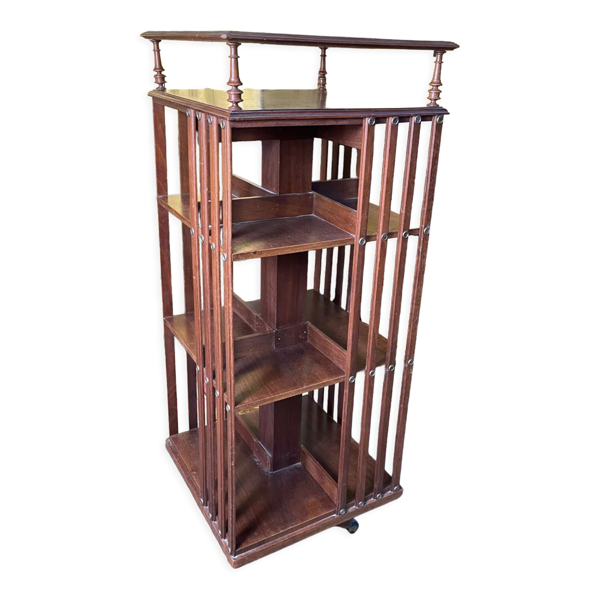 Walnut revolving library