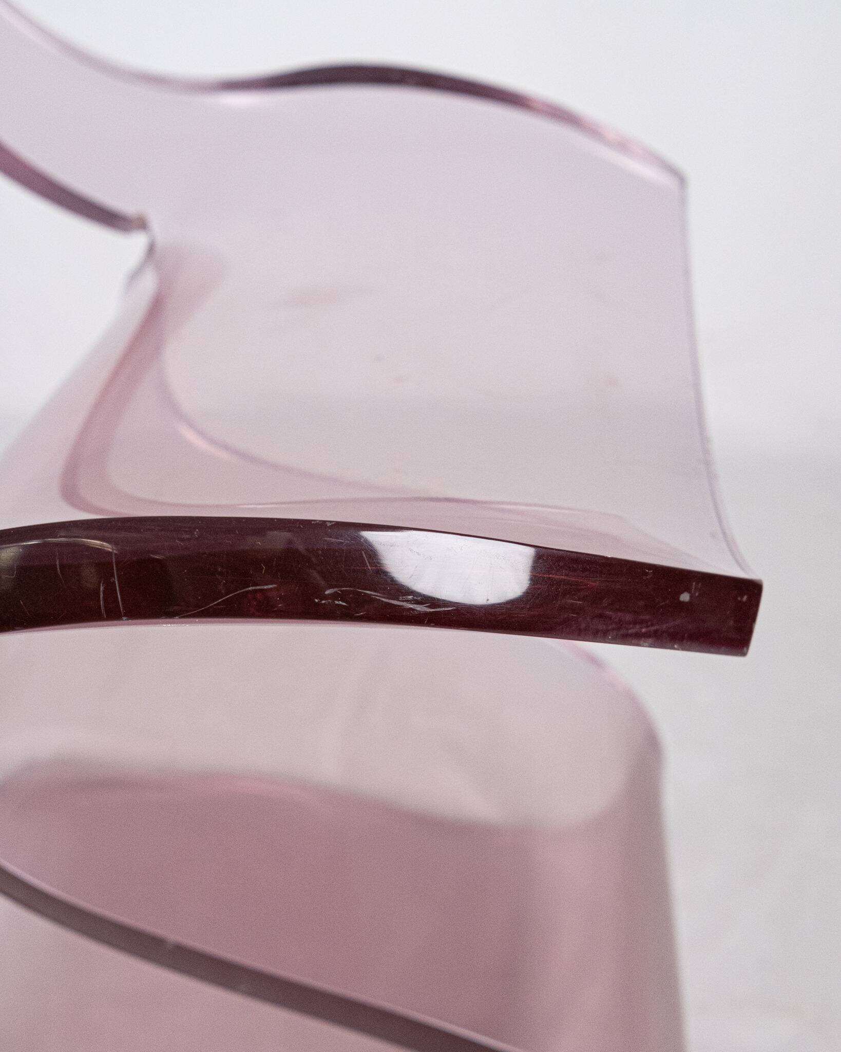 Lavender Lucite chair by Michel Dumas, France, 1970.