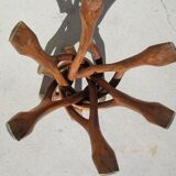 Side table foot six branches intercose and glass tray