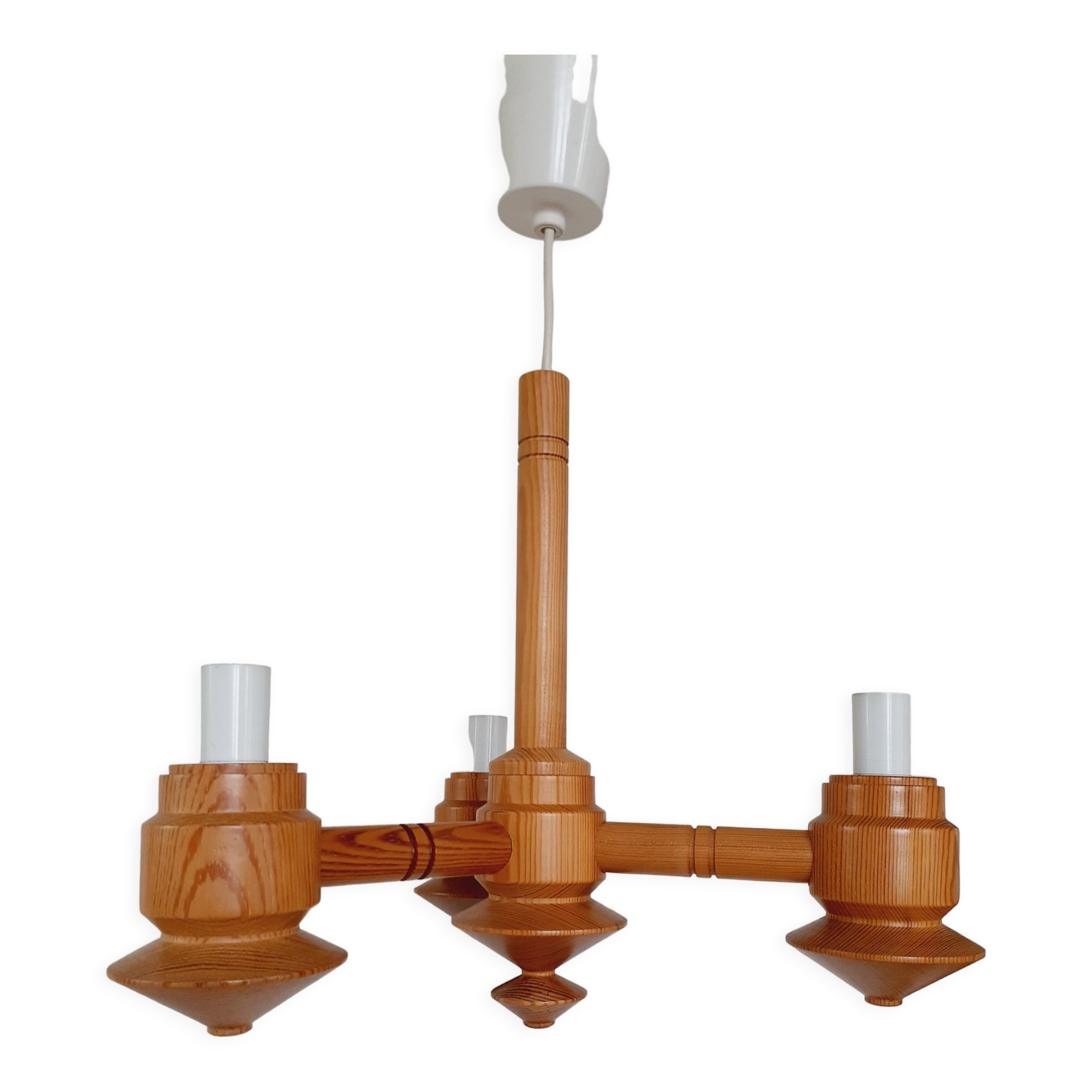 Lustre bois tourné