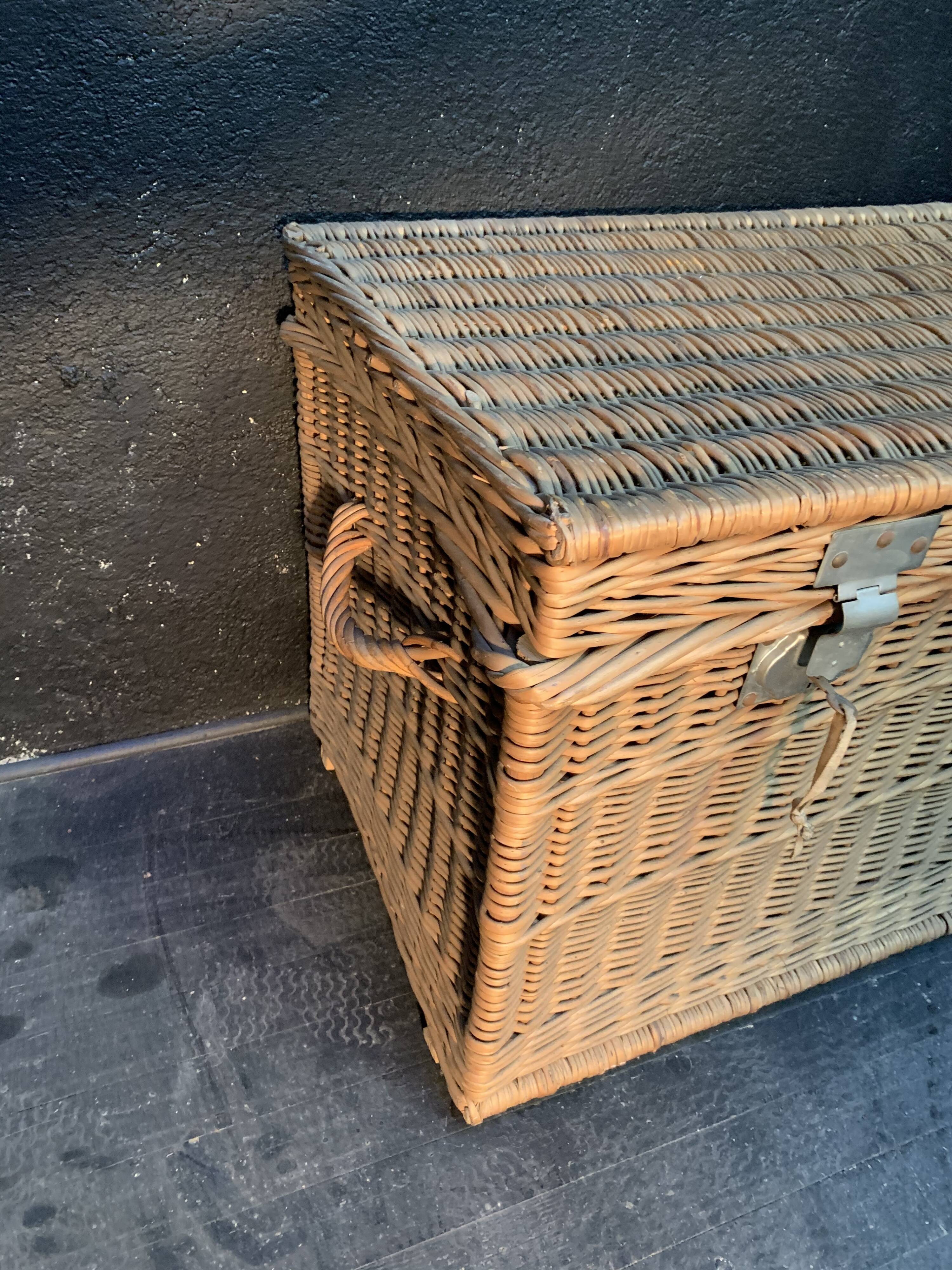 Old wicker trunk