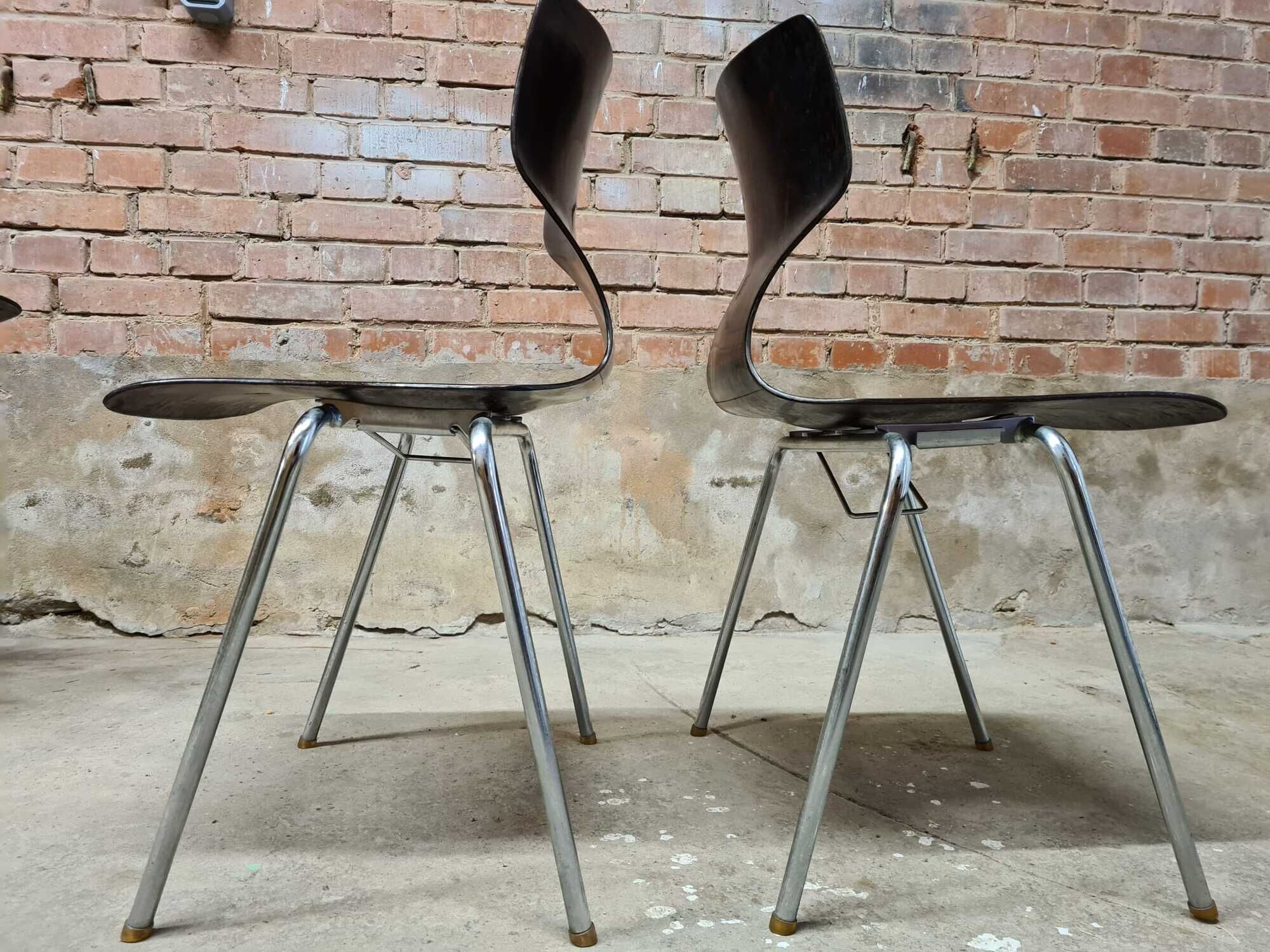 Set of 6 vintage stackable chairs pagwood Flötotto
