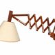 Applique murale des années 1960 1970, lampe ciseaux en teck, Danemark, design danois