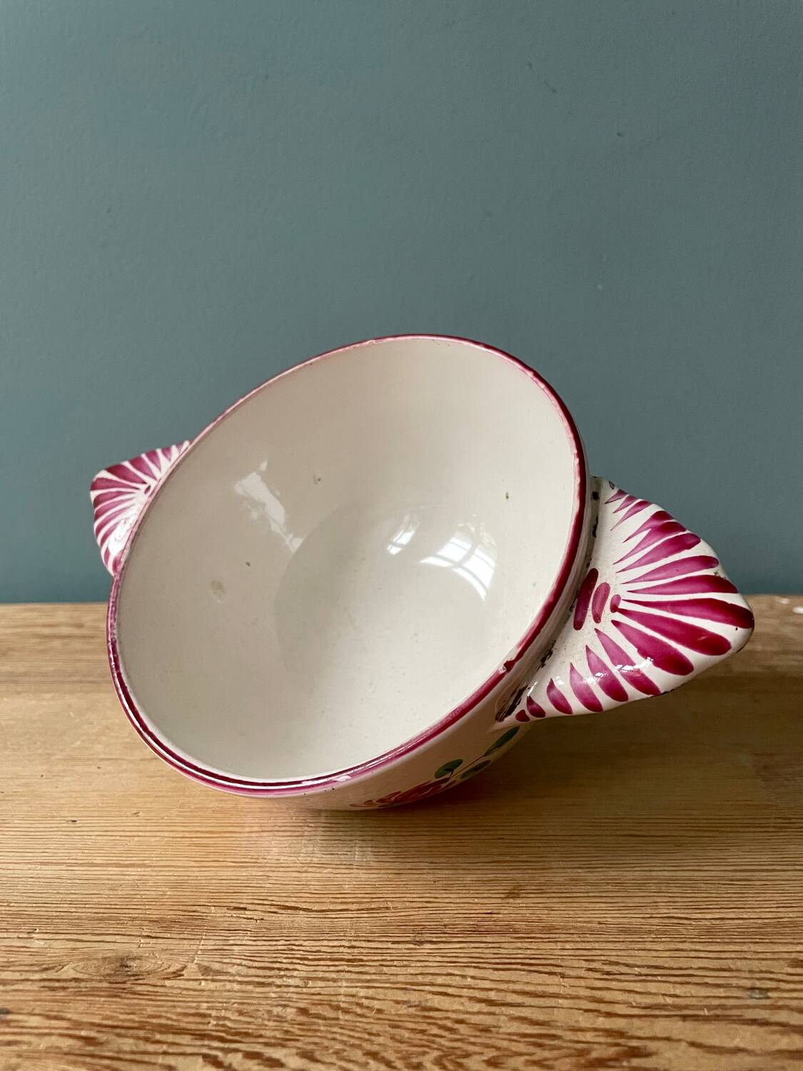 Old 19th century eared bowl, Eastern earthenware