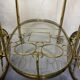 Dessert trolley rolling 1970 golden brass