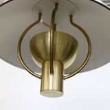 Fog and Morup Mid Century Modern Brass Pendant Lamp, Danish 1960s Brown XL