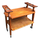 Wooden rolling dessert trolley