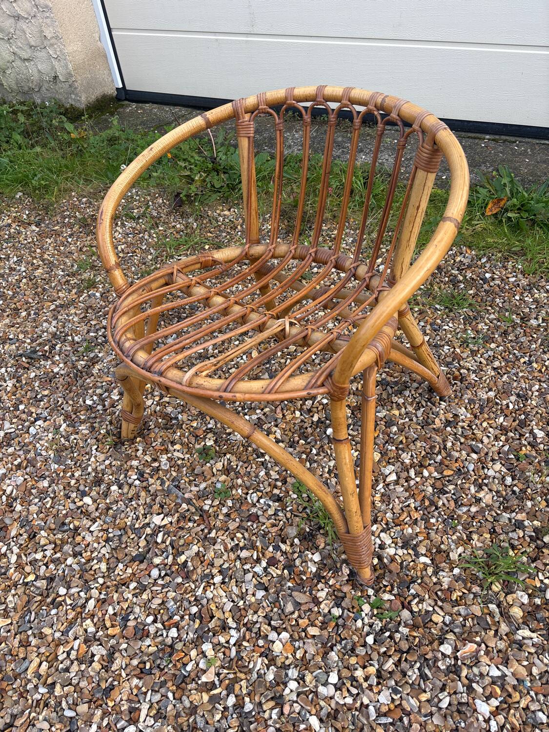 Vintage rattan armchair