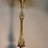 Floor lamp with wooden base