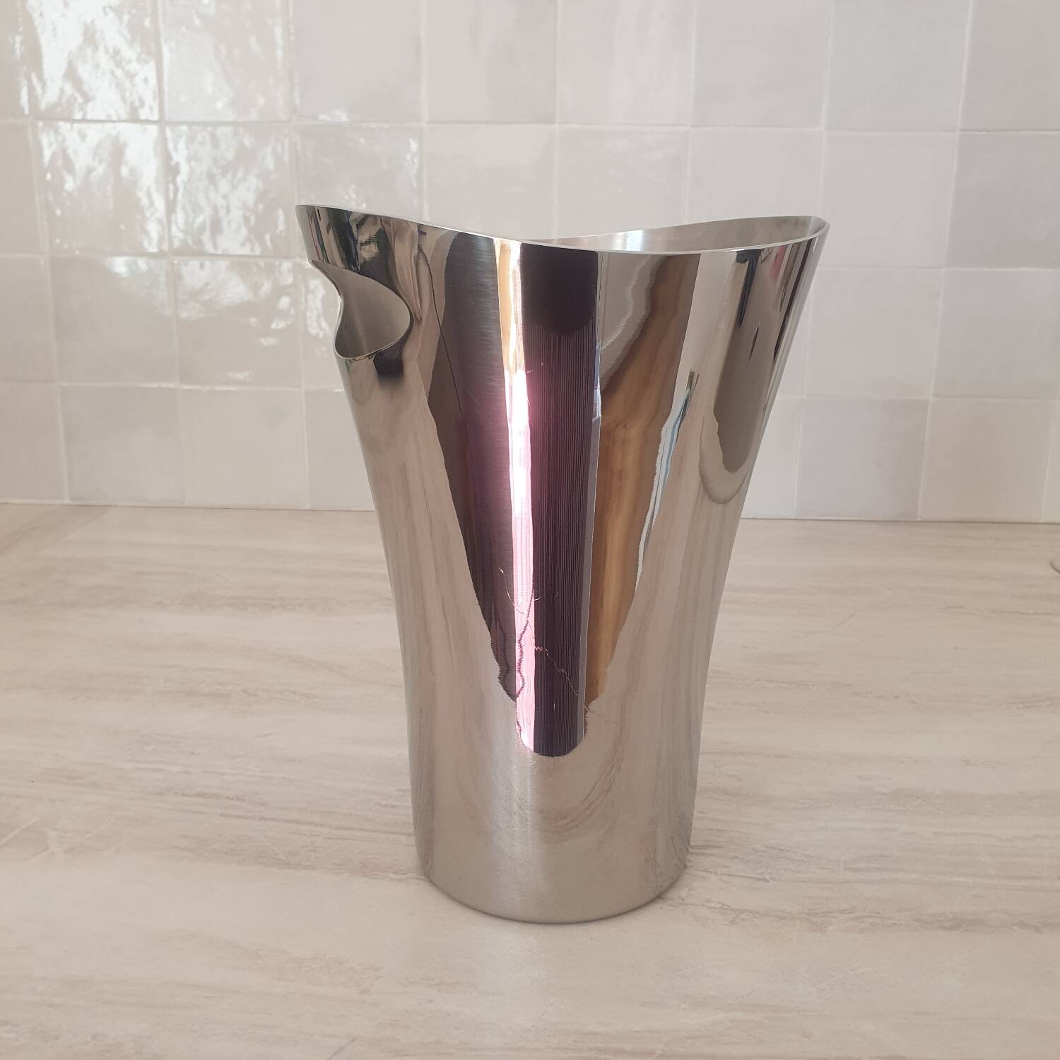 Stainless steel champagne bucket by Couzon, Atlante model