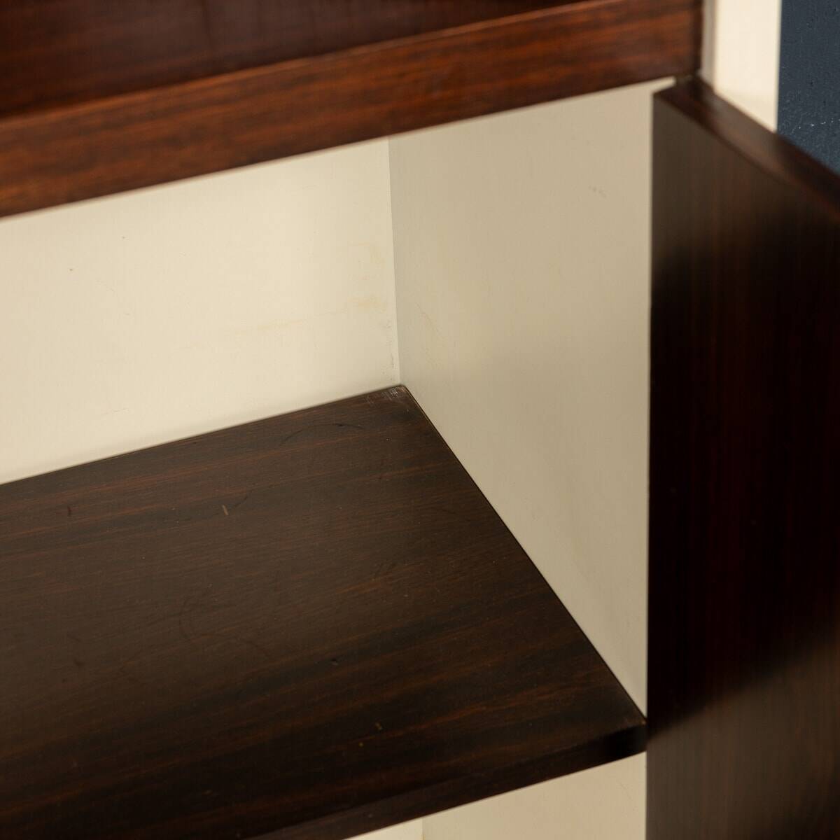 20thC ITALIAN STANDING DRY BAR IN HARDWOOD & CREAM LAMINATE c.1970