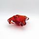 Flavio Poli Seguso Sommerso Red Amber Vintage 60s Art Glass Ashtray