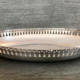 Oval bread basket, silver metal