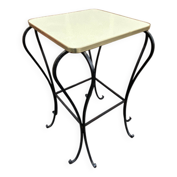 selette porte plante Console plant stand table d'appoint Formica et métal